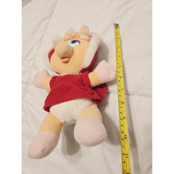 Vtg 1987 Muppet Christmas Baby Miss Piggy Plush Jim Henson Festive Decor Gift - Picture 2 of 5